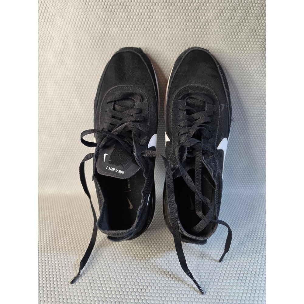 Nike Waffle One Black White Mesh Suede Sneakers DC2533-001 Womens 10 - Picture 2 of 9